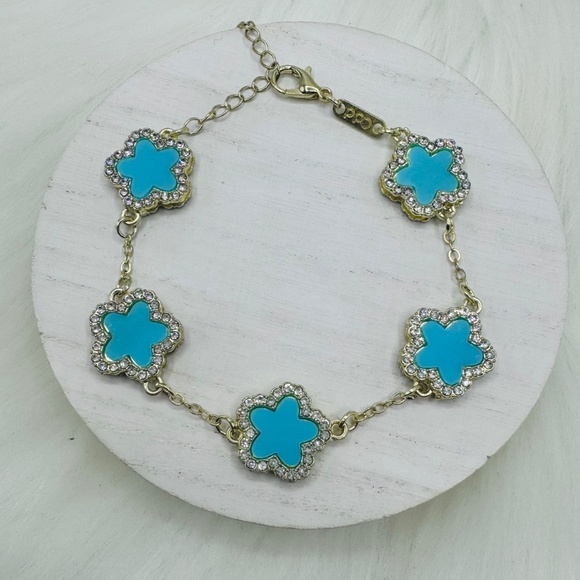 Camille Flower Bracelet in Blue - Picture 5 of 5